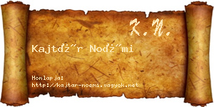 Kajtár Noémi névjegykártya